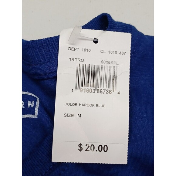 Vtg Blue T-Shirt Don't Miss the Boat Hibiscus Tropical Island Paradise Sz M - Picture 8 of 9